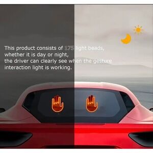 Fun Gesture Light LED For Cars Hands Lamp In Box With Remote